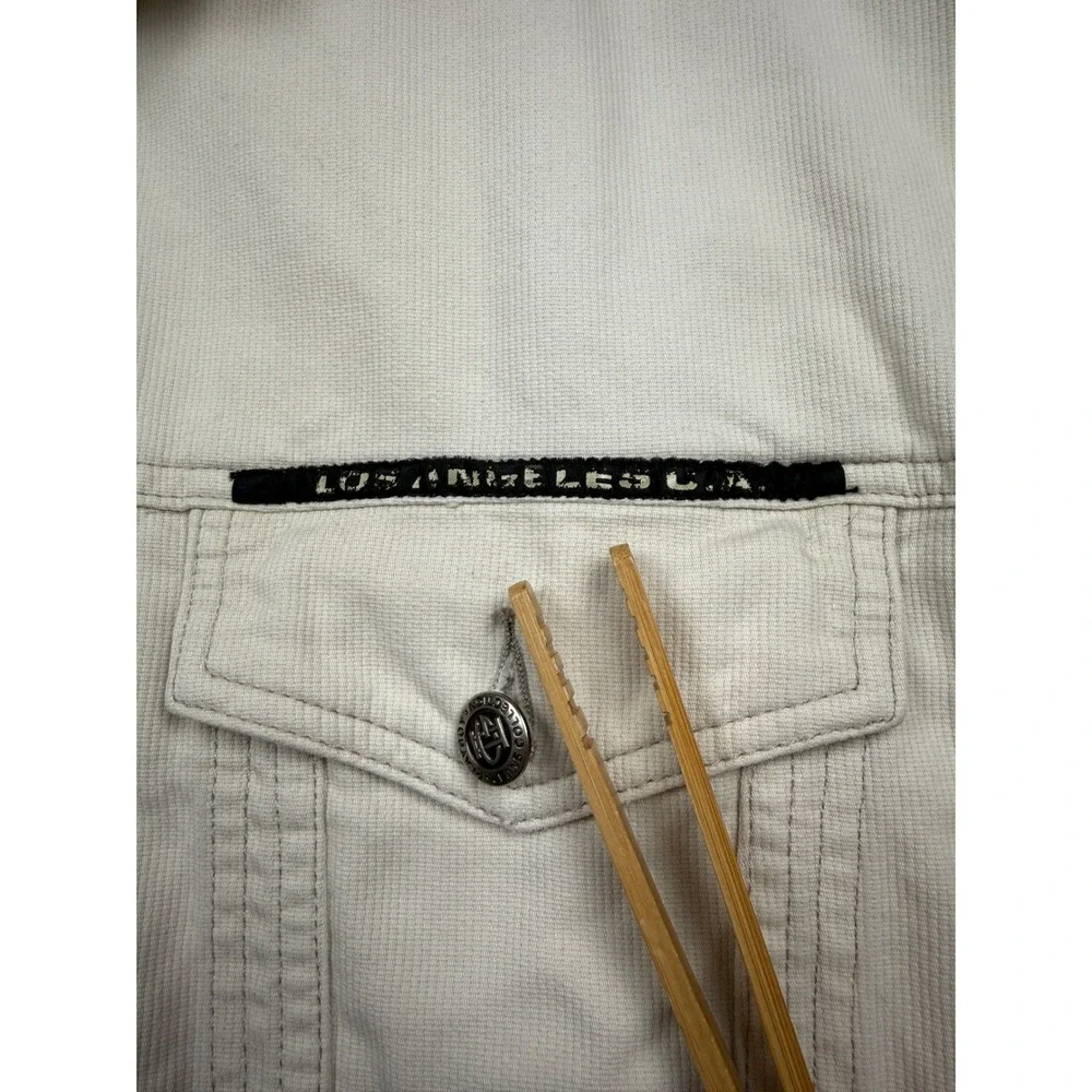 VTG GII Playboy Jeans Collection Men LL Cream Corduroy Trucker Jacket Y2K Casual